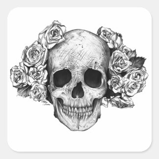 Adesivo Quadrado Sticker skull