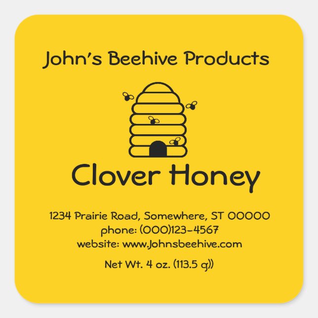 Adesivo Quadrado Sticker (sq) - Pular com abelhas (Frente)