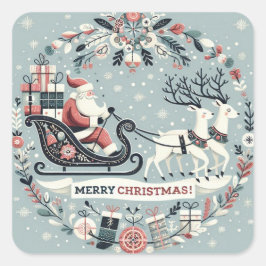 Adesivo Quadrado Sticker “Traineau du Père Noël“