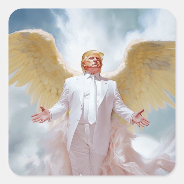 Adesivo Quadrado Sticker - "Trump with Wings" (Frente)