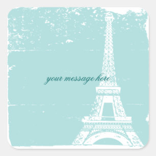 Adesivo Quadrado Stickers Blue Eiffel Tower
