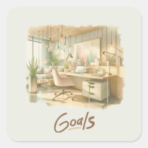 Adesivo Quadrado Stickers de meta para motivação