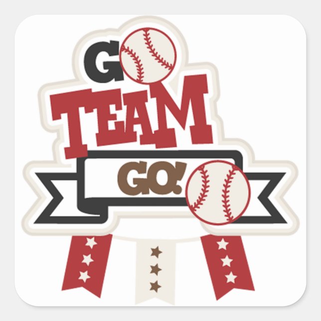 Adesivo Quadrado Stickers/Equipe de baseball Ir (Frente)