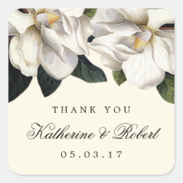 Adesivo Quadrado Stickers Favoritos ao Casamento Botânico da Magnol