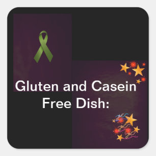 Adesivo Quadrado Stickers for Potlucks (Alertas para alergias à com