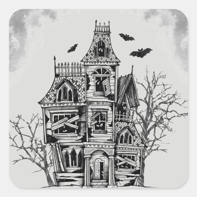 Adesivo Quadrado Stickers Halloween (Frente)