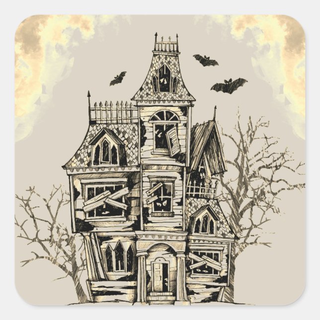 Adesivo Quadrado Stickers Halloween (Frente)
