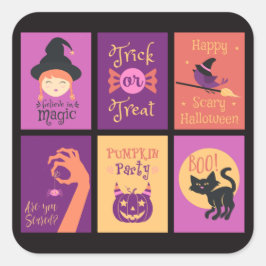 Adesivo Quadrado Stickers Halloween