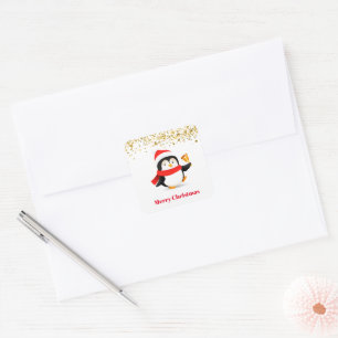 Adesivo Quadrado Stickers-Pinguim-Praça-Pinguim
