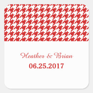 Adesivo Quadrado Stickers Red Houndstooth