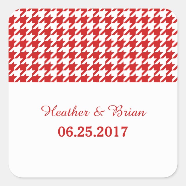 Adesivo Quadrado Stickers Red Houndstooth (Frente)
