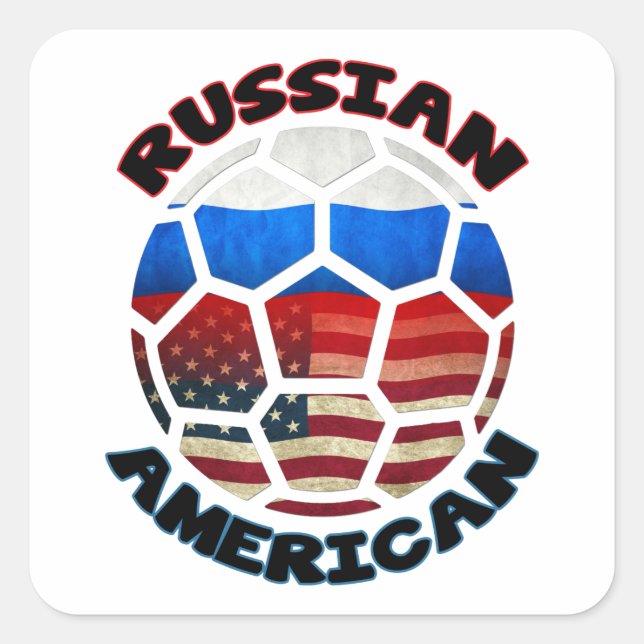 Adesivo Quadrado Stickers Russos da Bola de Futebol Americano (Frente)