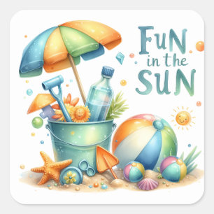 Adesivo Quadrado Stickers Summer Beach