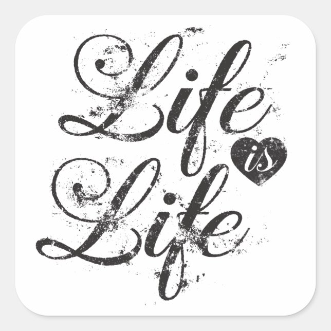 Adesivo Quadrado Stickers Vintage Citação sobre a Vida (Frente)