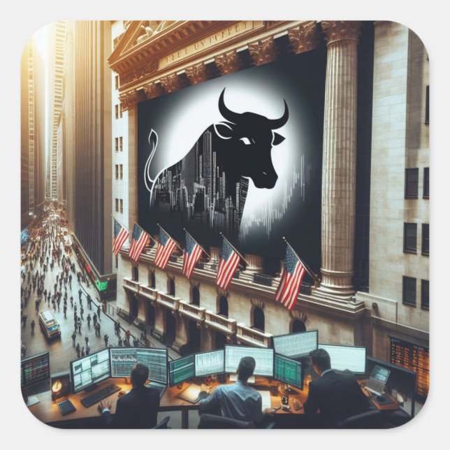 Adesivo Quadrado Stock Trading Sticker (Frente)