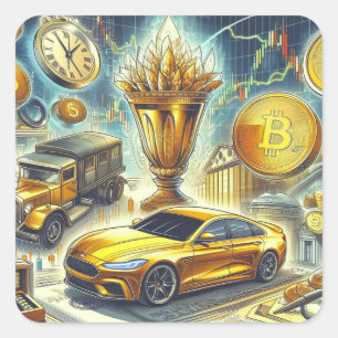 Adesivo Quadrado Stock Trading Sticker