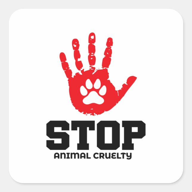 ADESIVO QUADRADO STOP ANIMAL CRUELTY - (Frente)