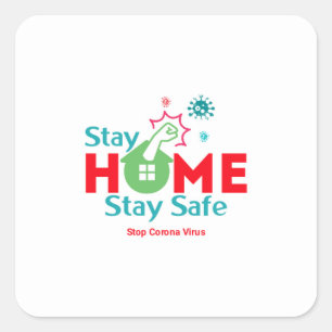 Adesivo Quadrado Stop Corona