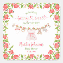 Strawberry Berry Sweet Clothesline Chá de fraldas