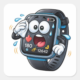 Adesivo Quadrado Stressed Cartoon Smart watch Character Sticker