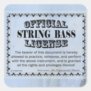 Adesivo Quadrado String Bass License Square Sticker