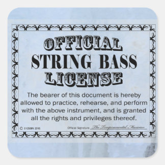 Adesivo Quadrado String Bass License Square Sticker