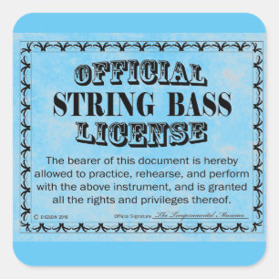 Adesivo Quadrado String Bass License Square Sticker