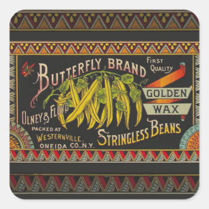 Adesivo Quadrado String Bean Label Vegetal País