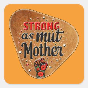 Adesivo Quadrado Strong as a Mother – Vintage Feminine Badge