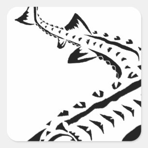 Adesivo Quadrado Sturgeon Tribal - Nariz