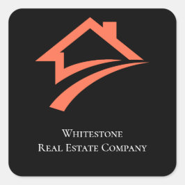 Adesivo Quadrado Stylish Unique Black Real Estate Agent