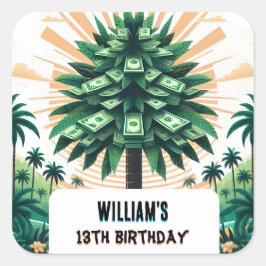 Adesivo Quadrado Sua natureza é Legal Dinheiro, apenas 13 de árvore