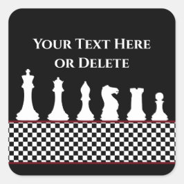 Adesivo Quadrado Sua Peça De Chessboard De Texto/Cor Xadrez Rei Pre