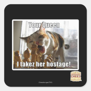 Adesivo Quadrado Sua Rainha, eu a tomo refém