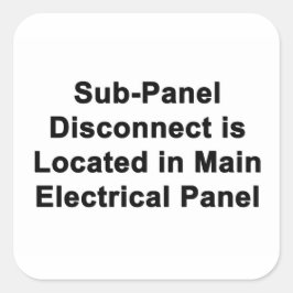 Adesivo Quadrado Sub-Panel Disconnect Located in Main Panel sticker