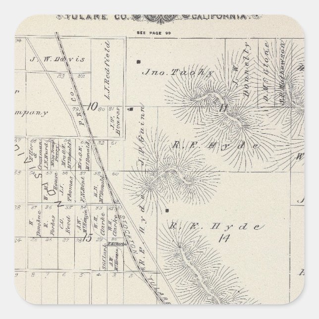 Adesivo Quadrado Subdivisões Pioneer Land Co (Frente)