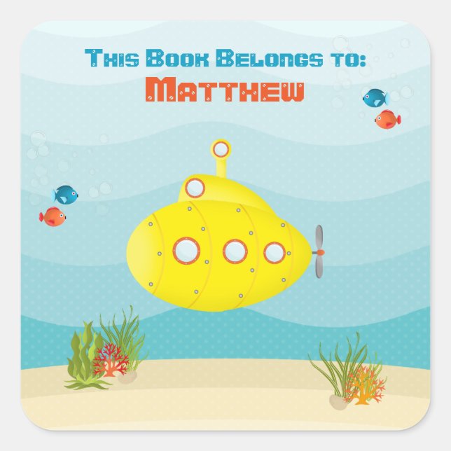 Adesivo Quadrado Submarino Amarelo Profundo (Frente)