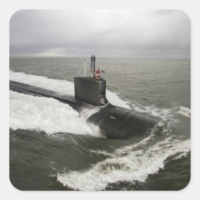 Adesivo Quadrado Submarino de ataque de classe Virginia (Frente)