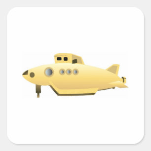 Adesivo Quadrado Submarino de gradiente amarelo