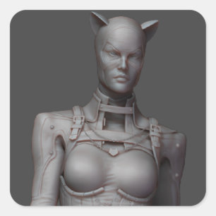 Adesivo Quadrado Substituição da mulher-gato