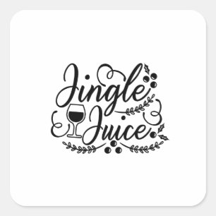 Adesivo Quadrado Suco de Jingle Engraçado Cerveja Natalícia