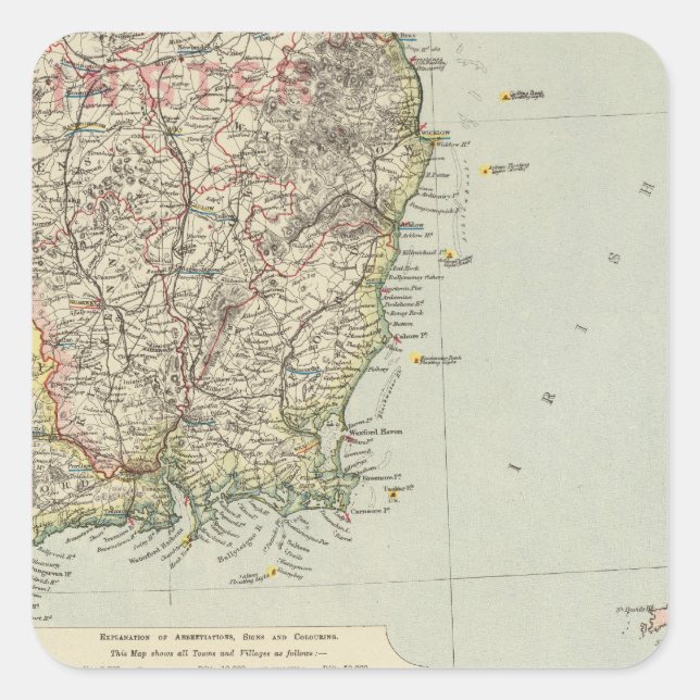 Adesivo Quadrado Sudeste da Irlanda (Frente)