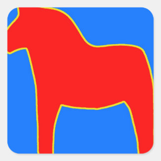 Adesivo Quadrado Suecia Dala Horse