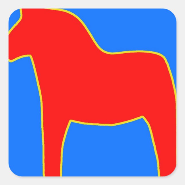 Adesivo Quadrado Suecia Dala Horse (Frente)