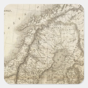 Adesivo Quadrado Suecia, Dinamarca, Noruega