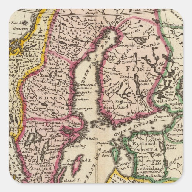 Adesivo Quadrado Suecia e Noruega 6 (Frente)