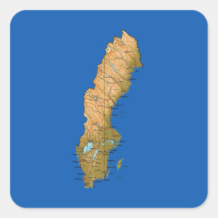 Adesivo Quadrado Suecia Map Sticker