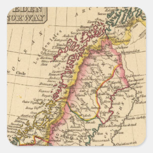 Adesivo Quadrado Suecia, Noruega 2