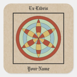 Adesivo Quadrado Suffolk Hexafoil Witch Mark Bookplate