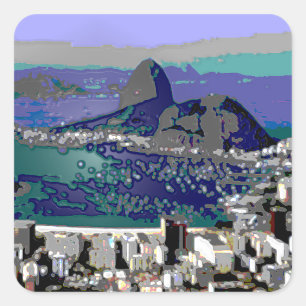 Adesivo Quadrado SugarLoaf e Guanabara Bay